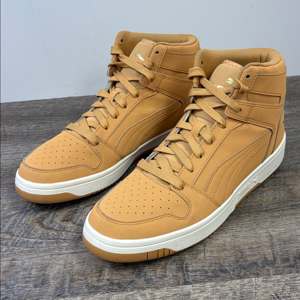 PUMA Rebound LayUp Mid Wheat Gum Sneakers Men’s Size 11 (381277-02)